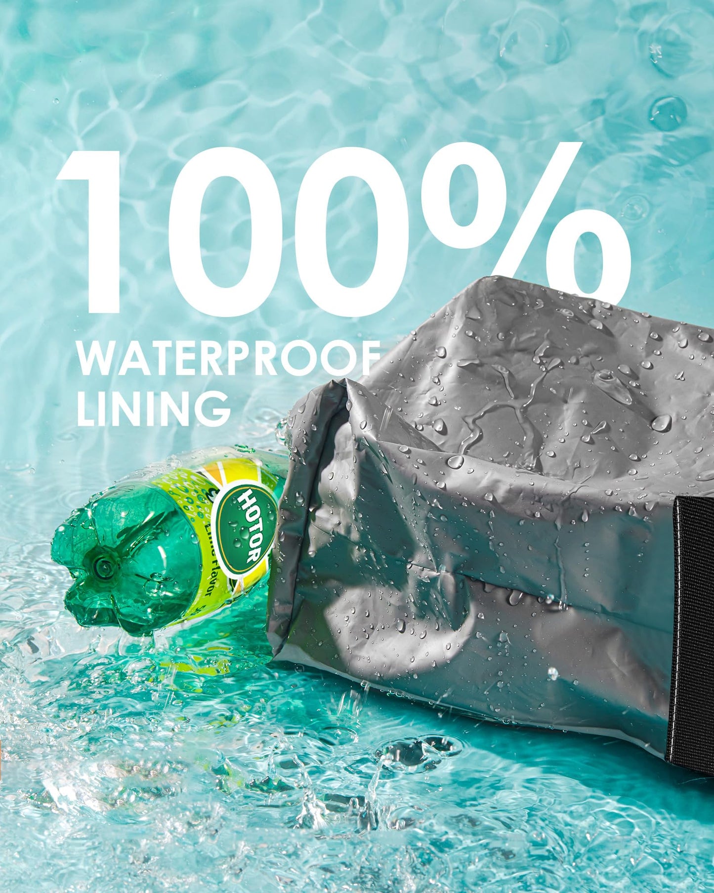 Car Trash Can with Lid and Storage Pockets - 100% Leak-Proof Organizer, Waterproof Garbage Can, Multipurpose Trash Bin for Car, 2 Gallons, Black